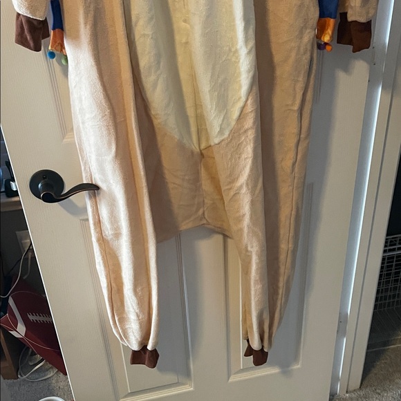 Llama/Alpaca Hooded Onesie with Colorful Pom-Poms - Picture 2 of 15